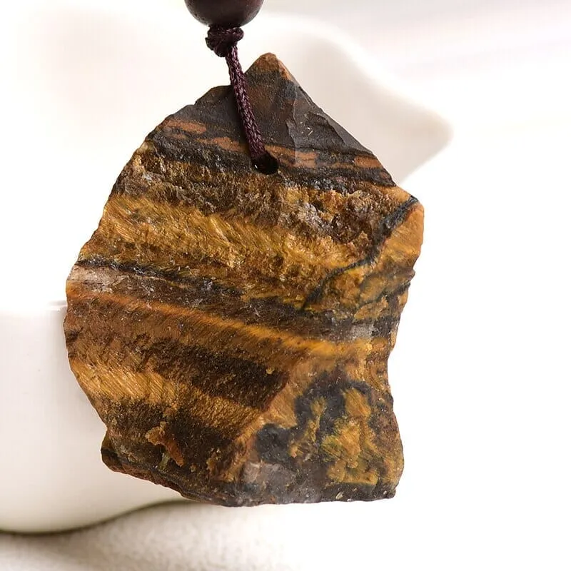 1 Piece Irregular Natural Tigers Eye Yellow Stone and Mineral Pendant Necklaces