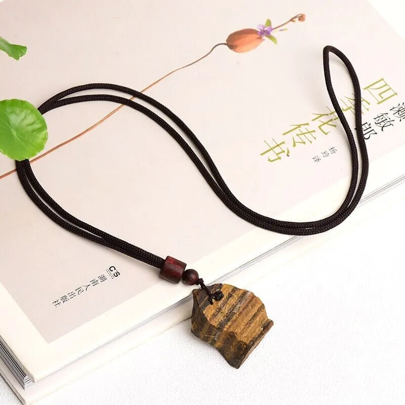 1 Piece Irregular Natural Tigers Eye Yellow Stone and Mineral Pendant Necklaces