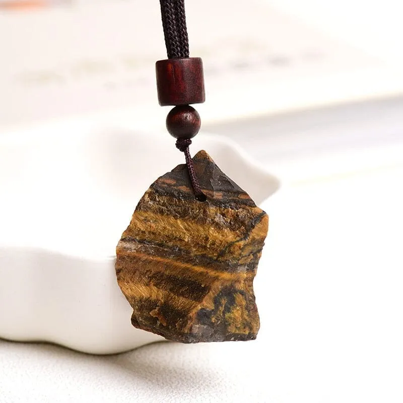 1 Piece Irregular Natural Tigers Eye Yellow Stone and Mineral Pendant Necklaces