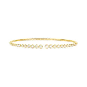 14k Gold Open Round Bangle