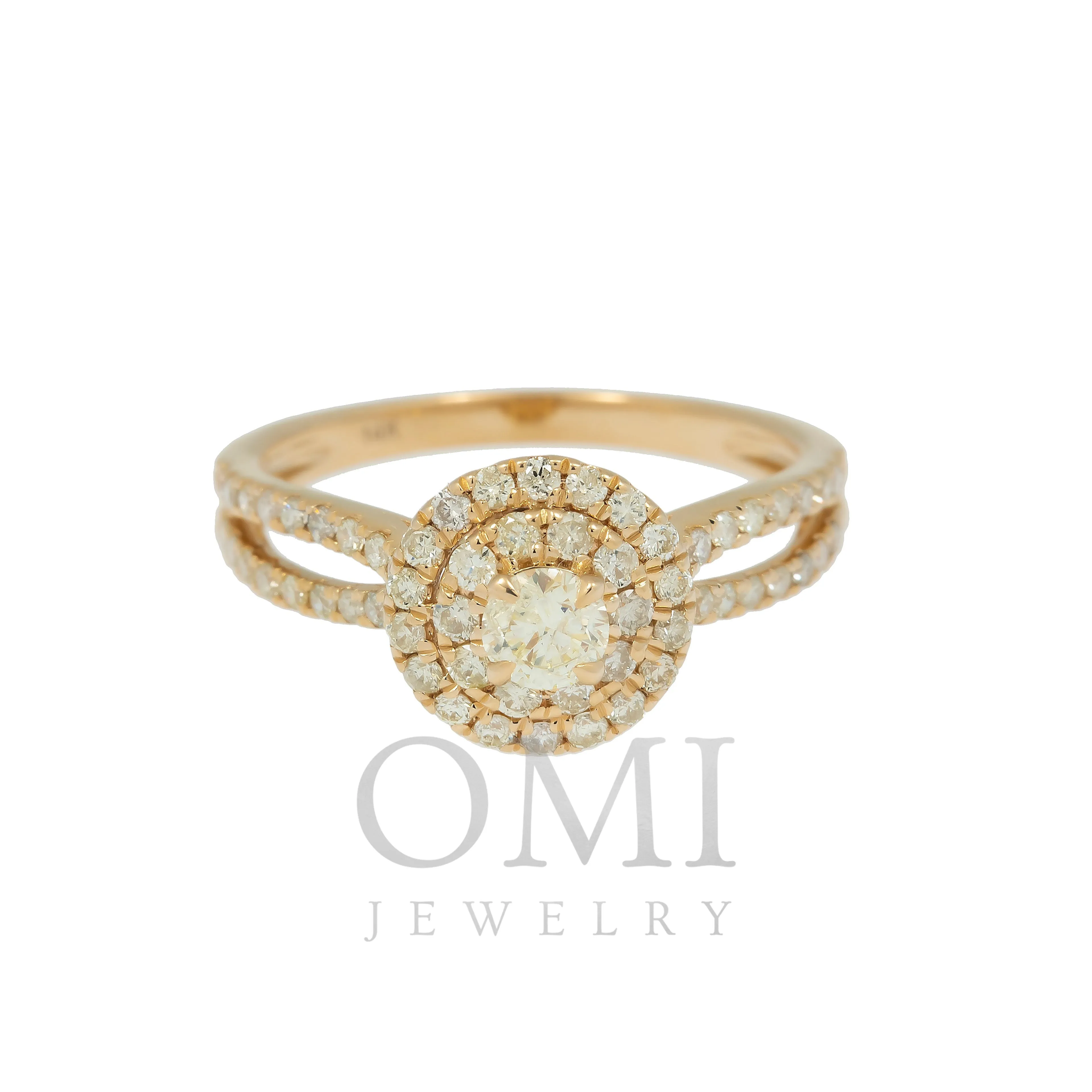 14K GOLD ROUND DIAMOND CIRCLE RING 2.55 CT