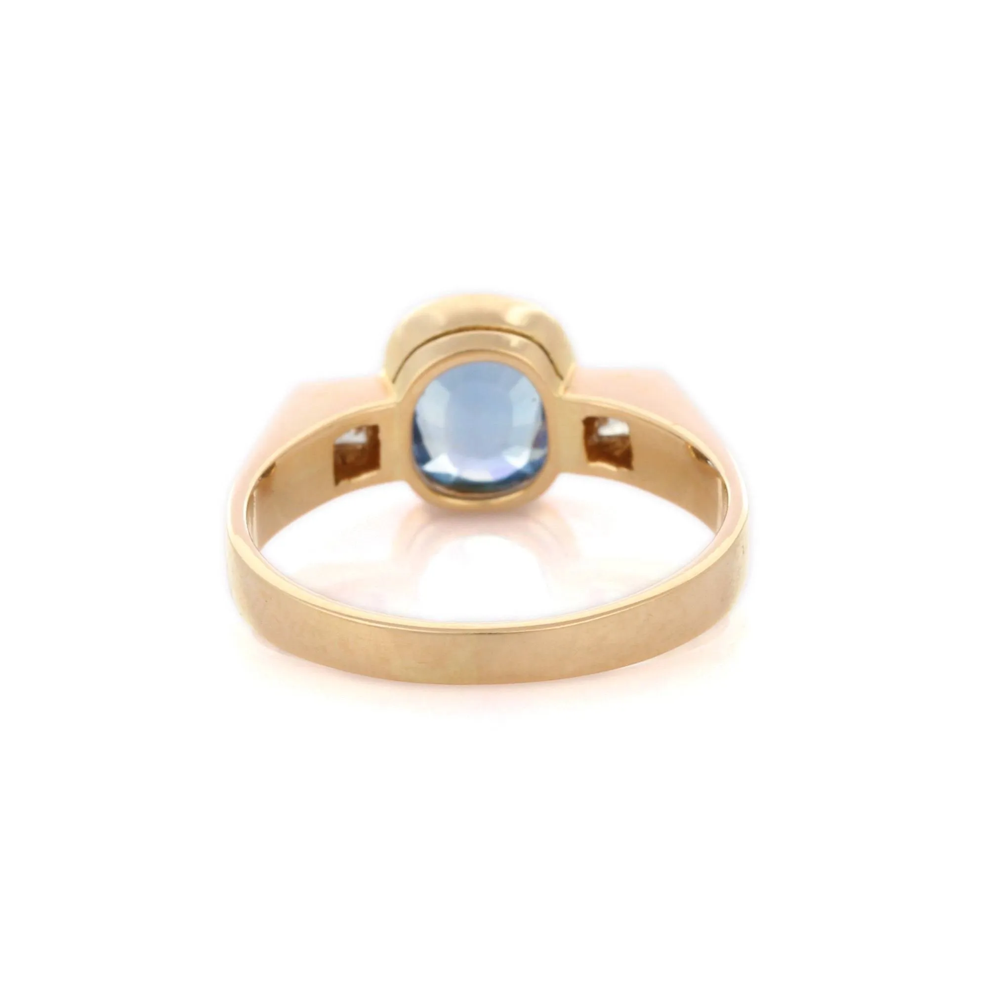 14K Gold Sapphire & Diamond Wedding Ring