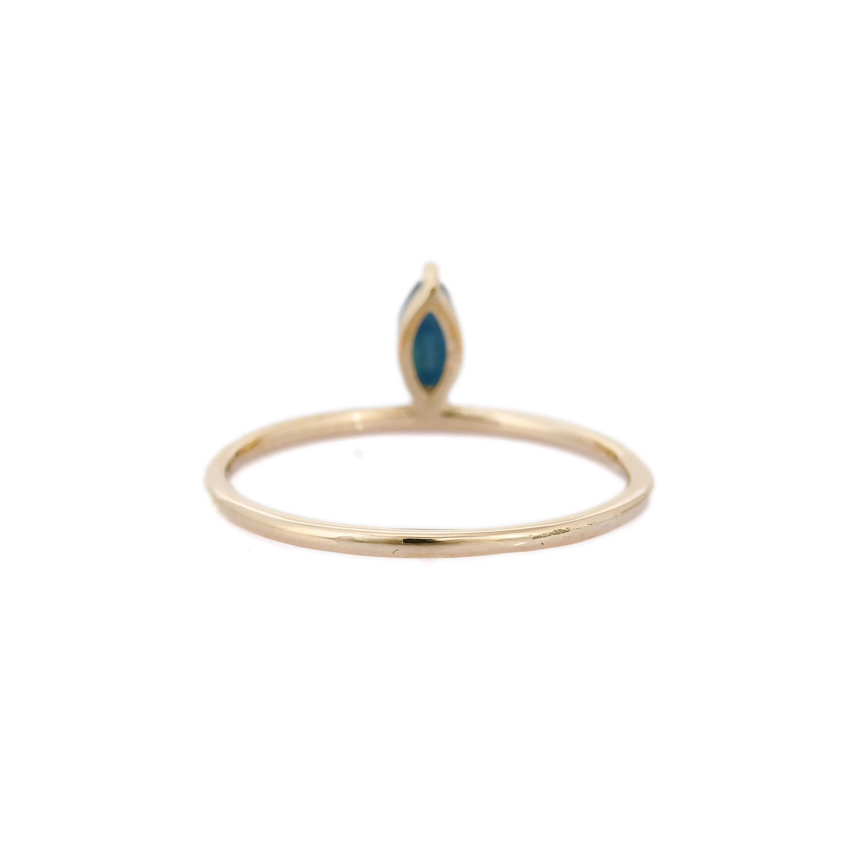 14K Gold Single Floating Sapphire Ring