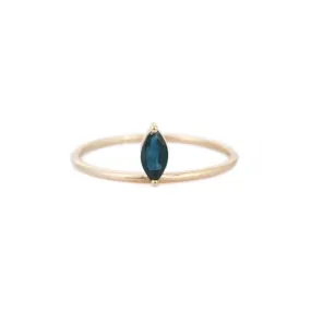 14K Gold Single Floating Sapphire Ring