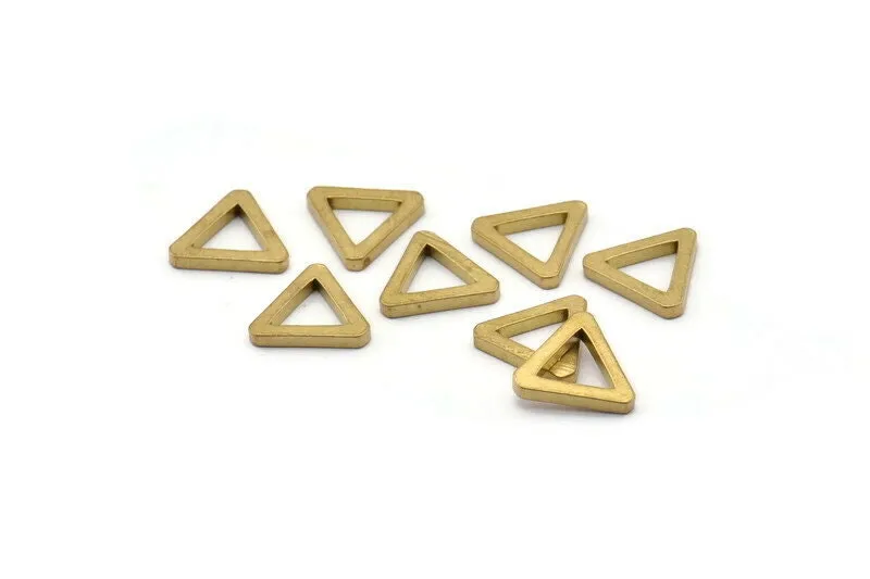 15mm Triangle Charm - 24 Raw Brass Triangle Charms (14x2mm) D0018