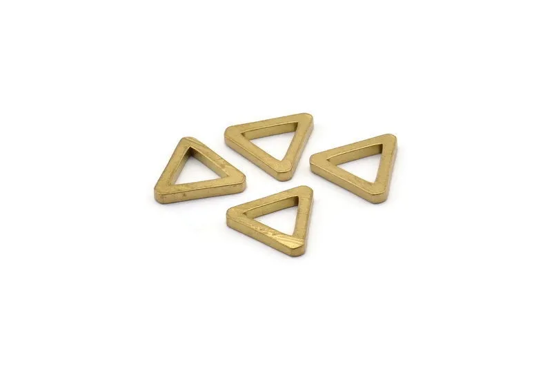 15mm Triangle Charm - 24 Raw Brass Triangle Charms (14x2mm) D0018