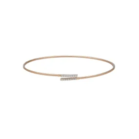 18K Rose Gold & 0.08 Carat Diamond Bangle (3gm)