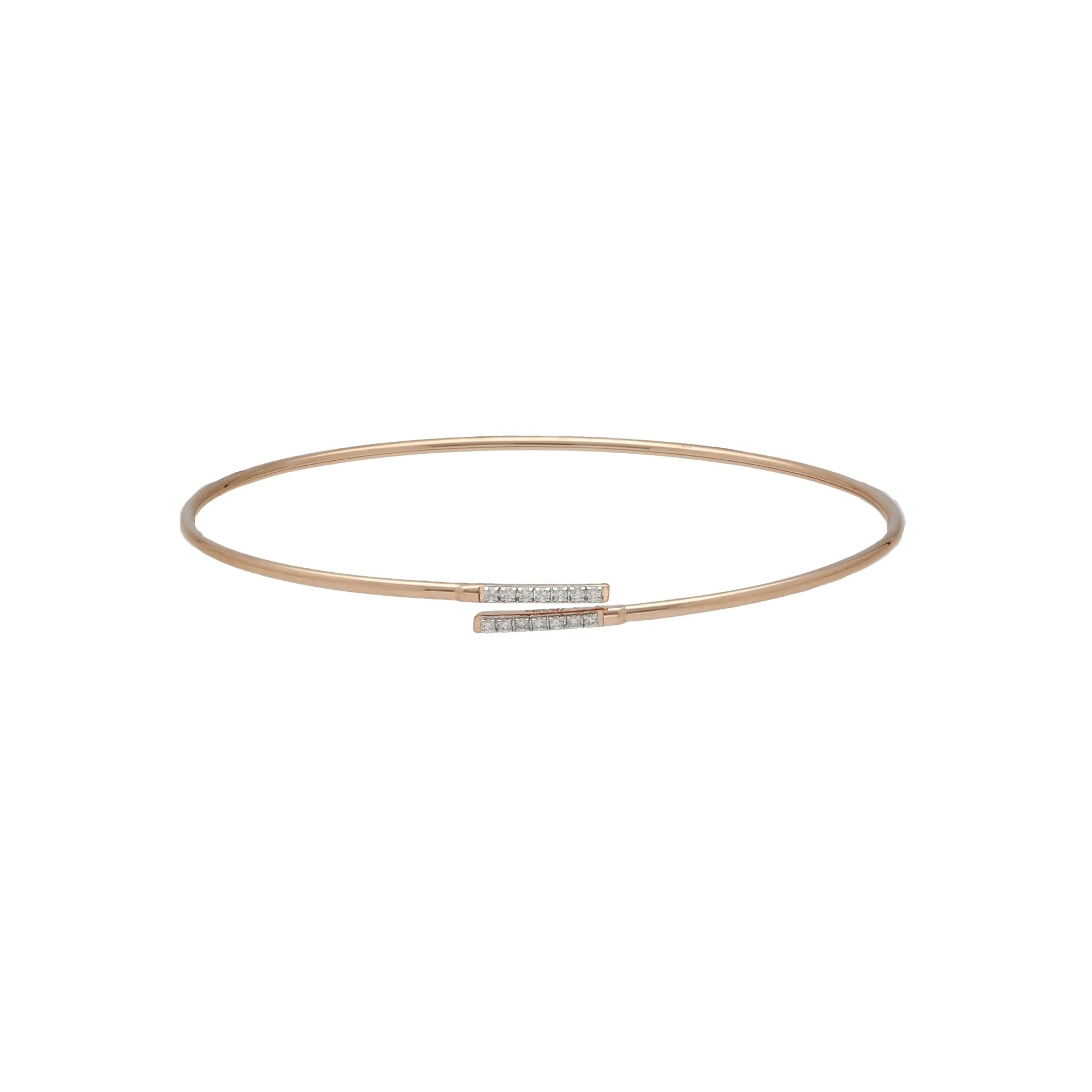 18K Rose Gold & 0.08 Carat Diamond Bangle (3gm)