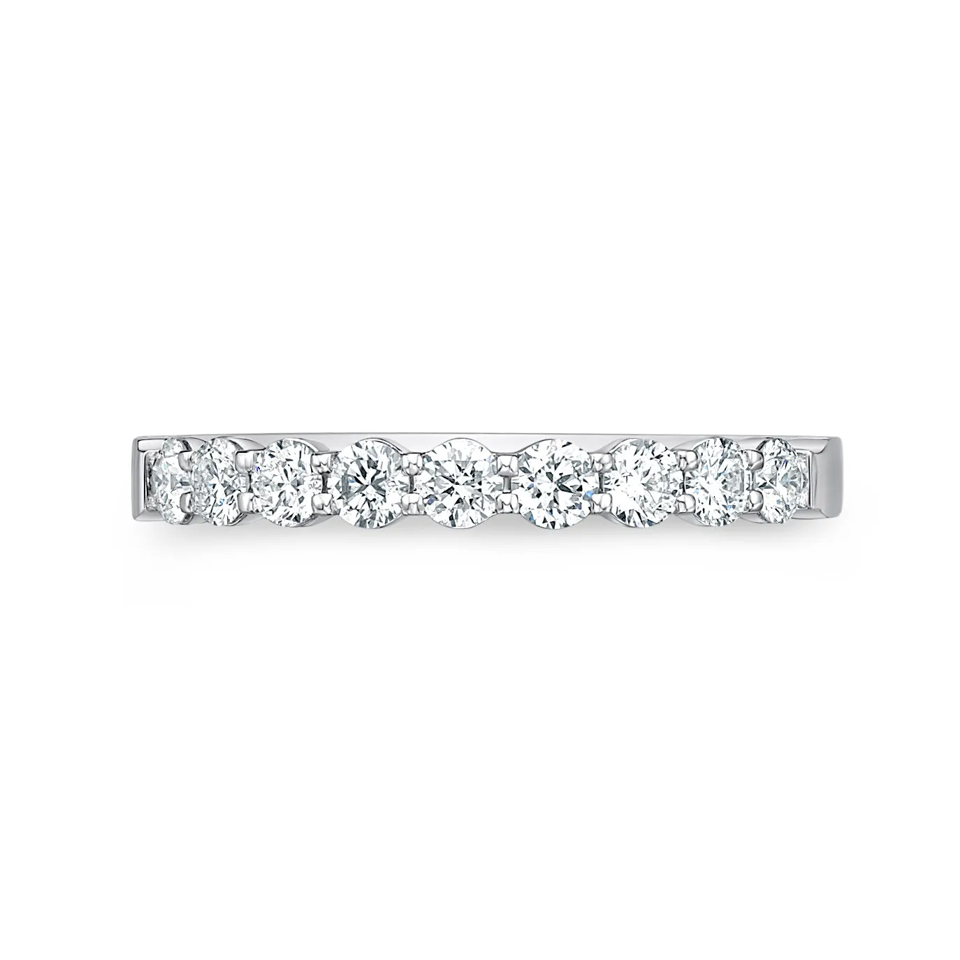 18K WHITE GOLD 9-STONE DIAMOND BAND .52CTW