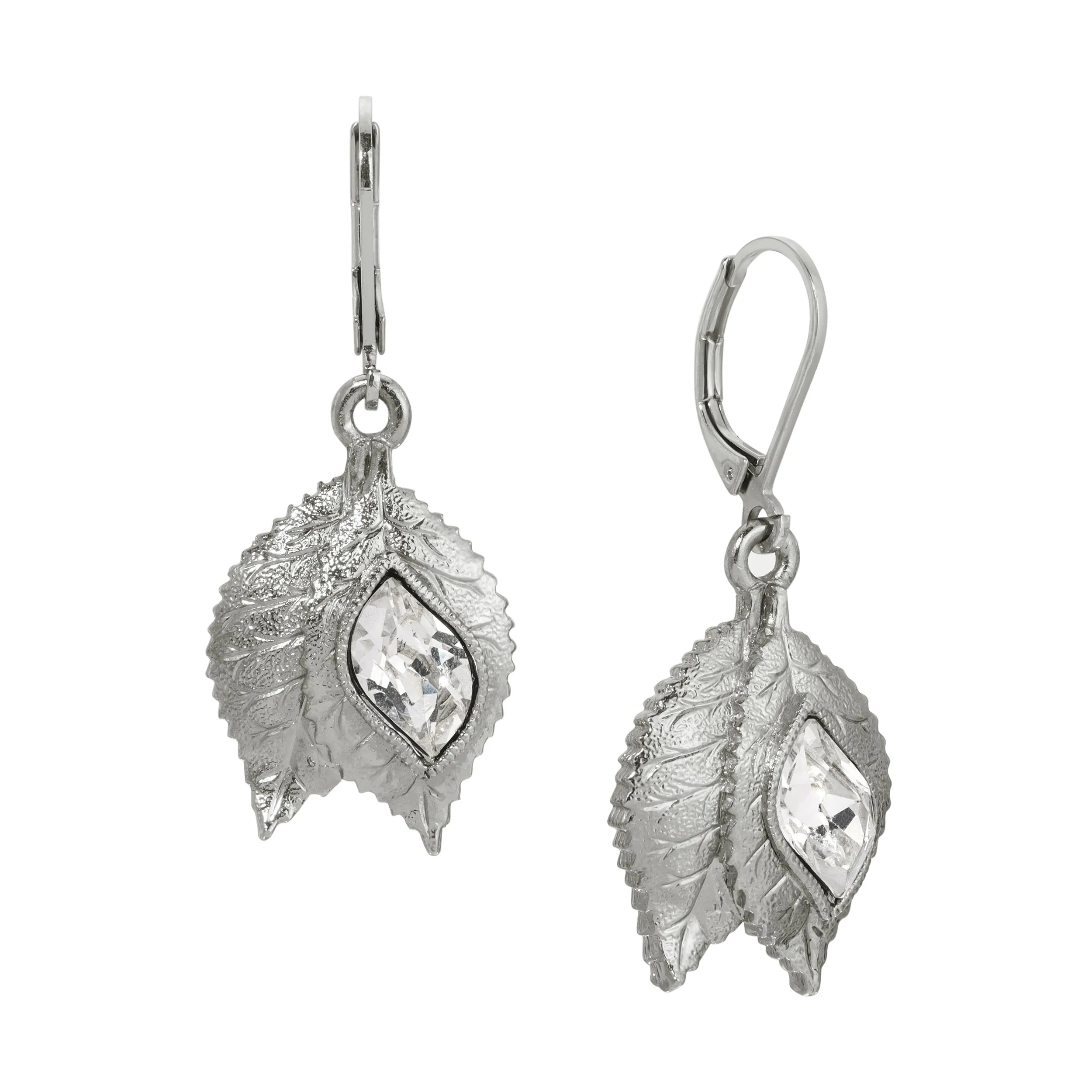 1928 Jewelry Autumn Leaves Austrian Crystal Drop Earrings