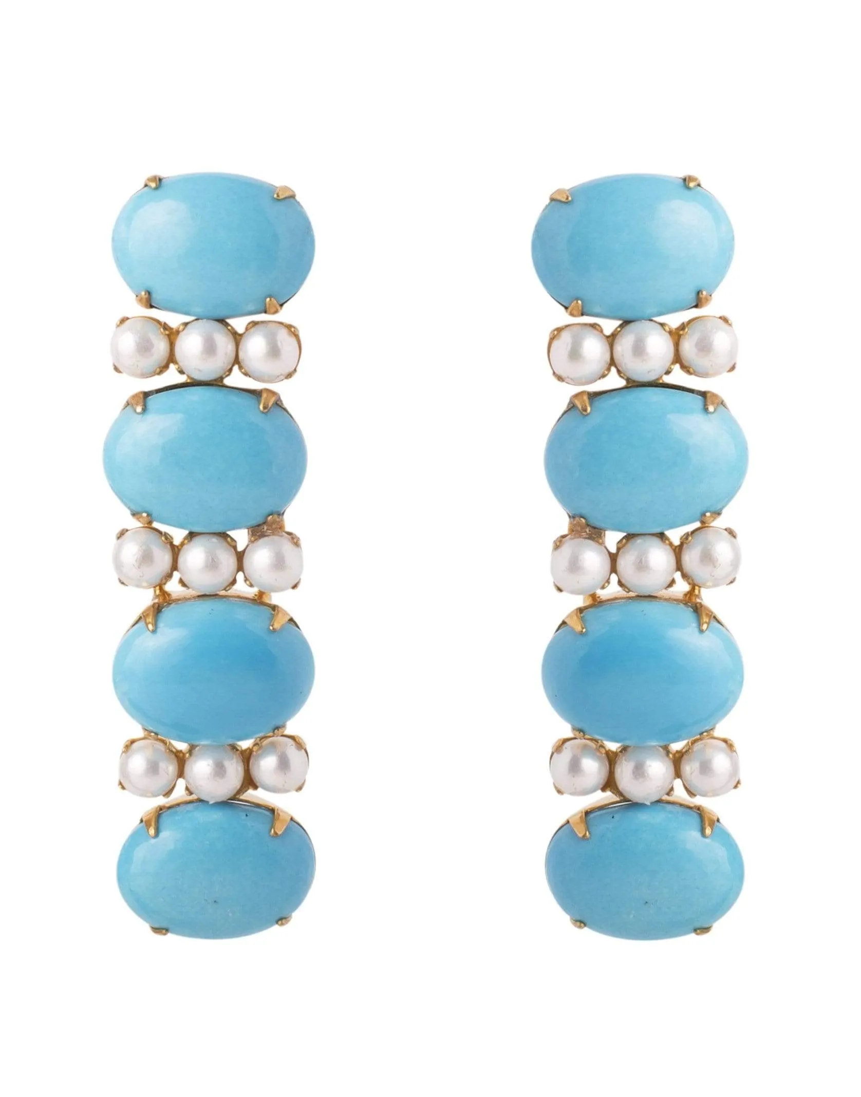 2-in-1 Turquoise & Mother of Pearl Earrings