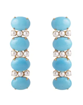 2-in-1 Turquoise & Mother of Pearl Earrings