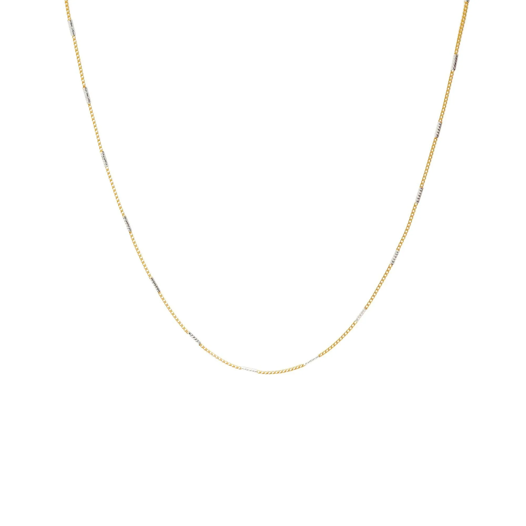 22K Multi-Tone Gold Minimalist Chain