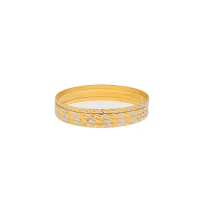 22K Yellow & White Gold Bangle Set of 4 (41.6gm)