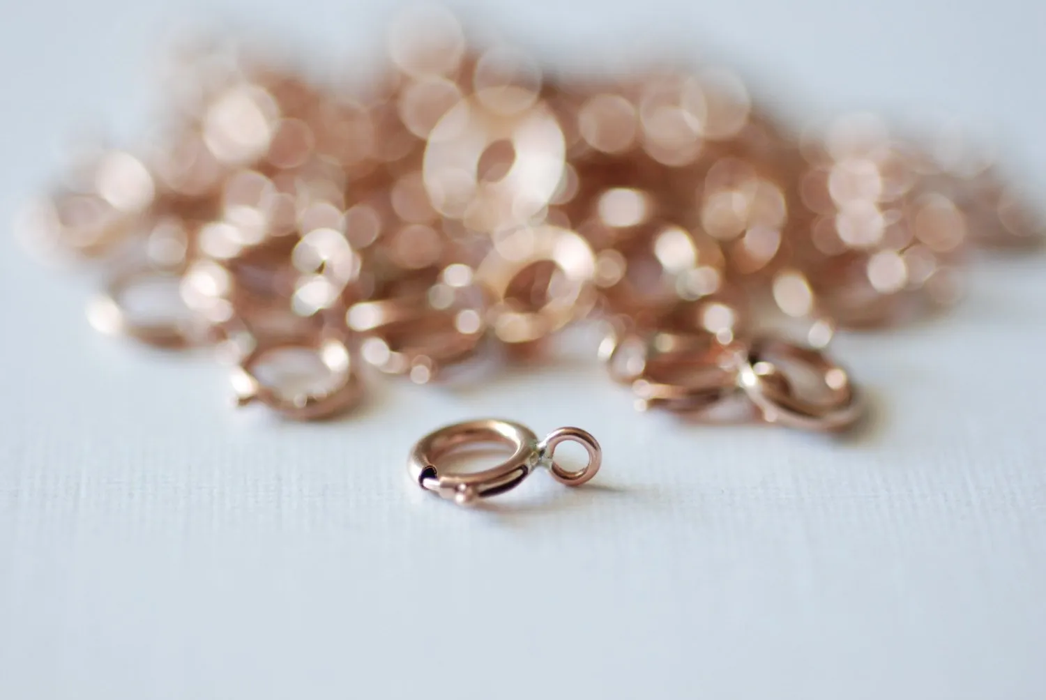 25 Pieces - 14k Rose Gold Filled Spring Clasps - 5.5mm Closed Spring Clasp - Jewelry Closure - Pink Gold Clasp - Wholesale Jewelry Findings