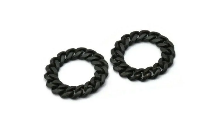 32mm Circle Connectors, Oxidized Black Brass Circle Connectors (36x8x3mm) N1727 H1018