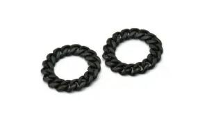 32mm Circle Connectors, Oxidized Black Brass Circle Connectors (36x8x3mm) N1727 H1018