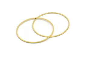 39mm Circle Connectors, 12 Raw Brass Circle Connectors (39x0.80mm) A3901