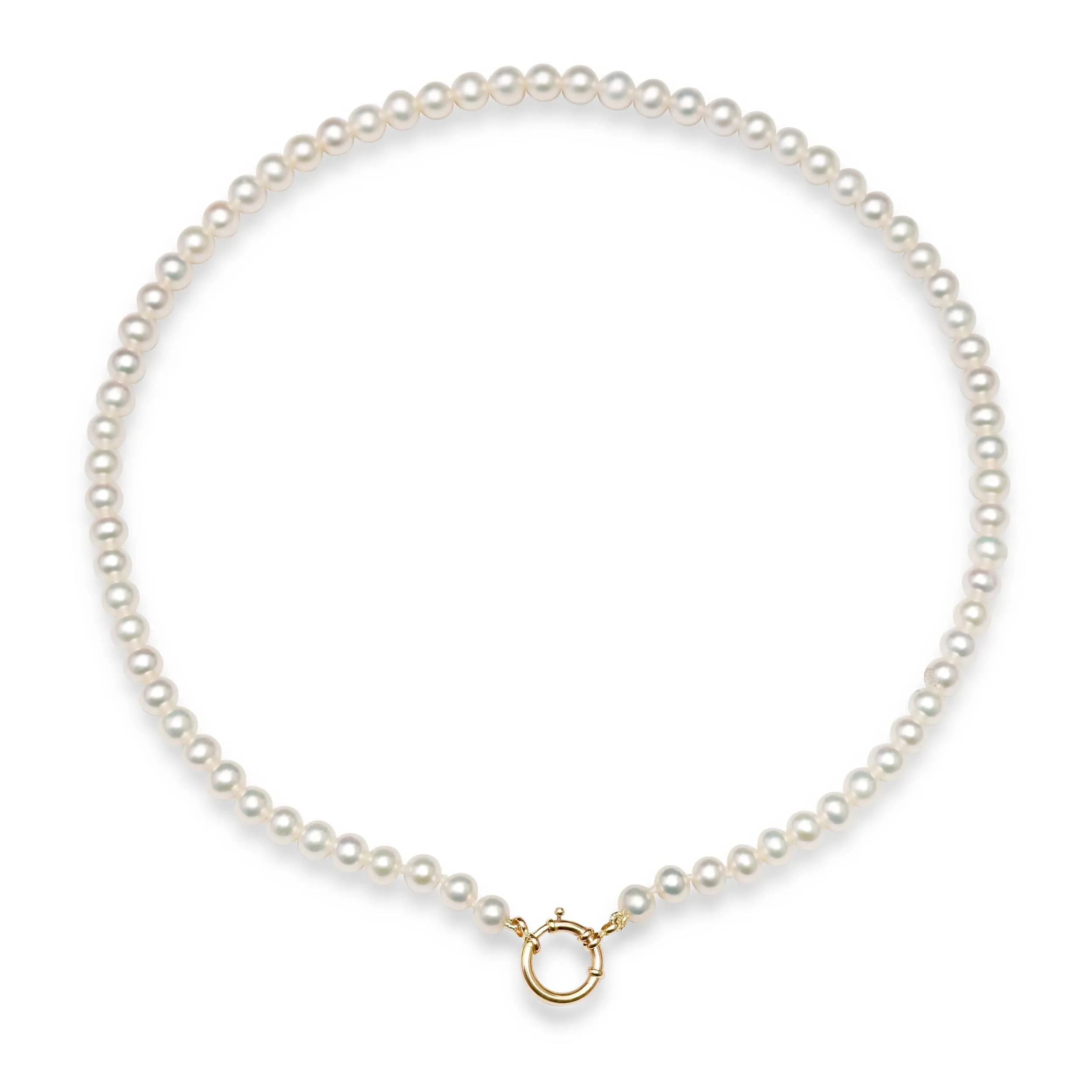 4 & 18K Gold Pearl Necklace.