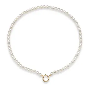 4 & 18K Gold Pearl Necklace.