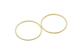 42mm Circle Connectors - 24 Raw Brass Circle Connectors (42x1x1mm) Bs 1085