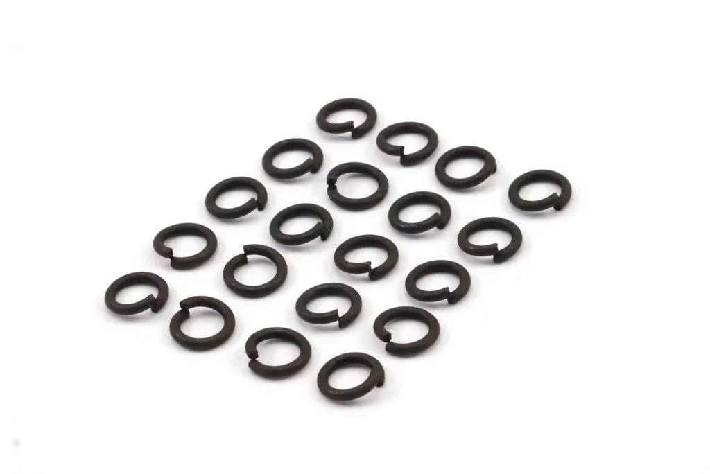 6mm Black Jump Rings - 250 Oxidized Brass Black Jump Rings (6x1mm) A0357 S456 S474