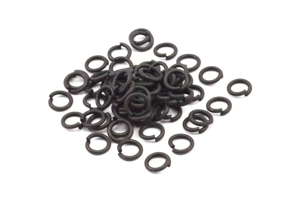 6mm Black Jump Rings - 250 Oxidized Brass Black Jump Rings (6x1mm) A0357 S456 S474