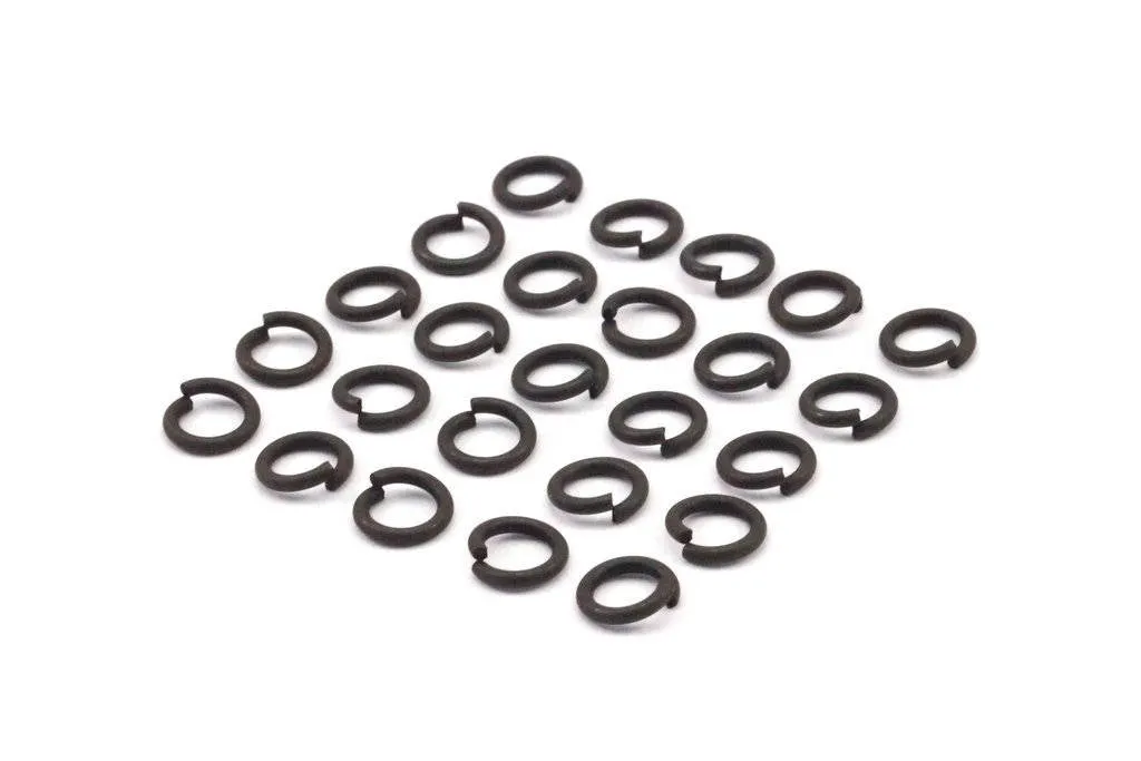 6mm Black Jump Rings - 250 Oxidized Brass Black Jump Rings (6x1mm) A0357 S456 S474