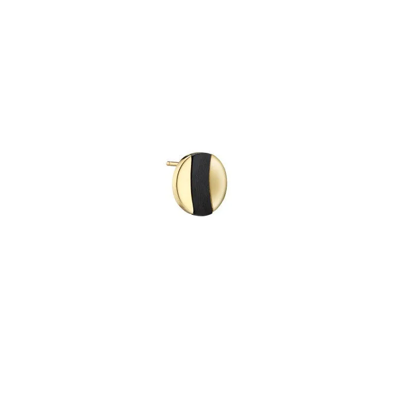 Albert Striped 18K Gold Stud