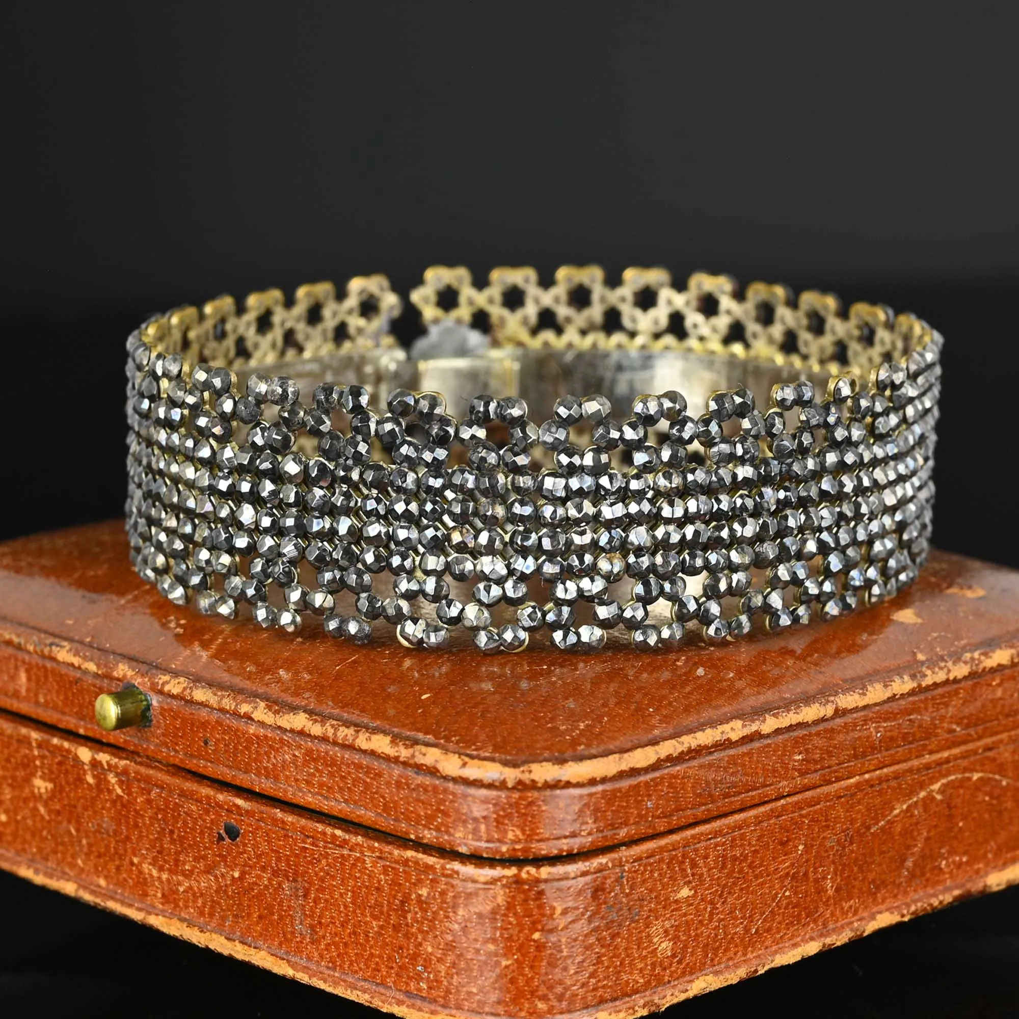 Antique Victorian Cut Steel Bracelet Bangle C. 1850s