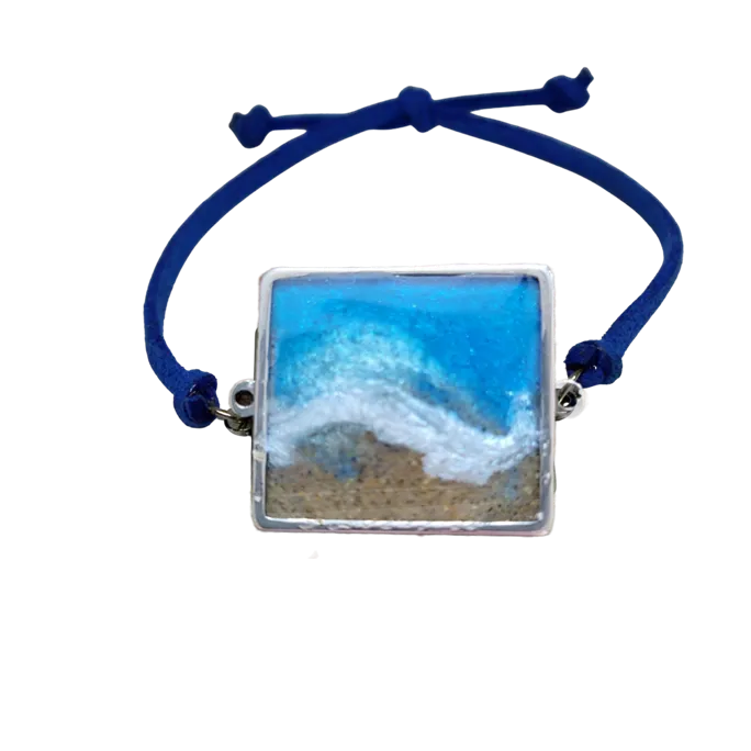 Beach Sand and Ocean Wave Suede Square Bracelets