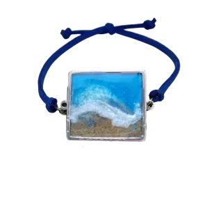 Beach Sand and Ocean Wave Suede Square Bracelets