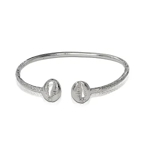 Better Jewelry .925 Sterling Silver Cowrie Shell Slim Bangle, 1 piece