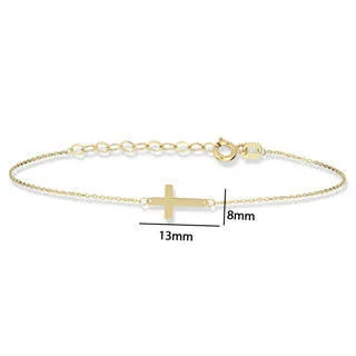 Bracelet with Cross | 14K Solid Gold