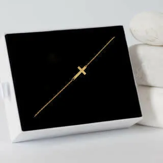 Bracelet with Cross | 14K Solid Gold