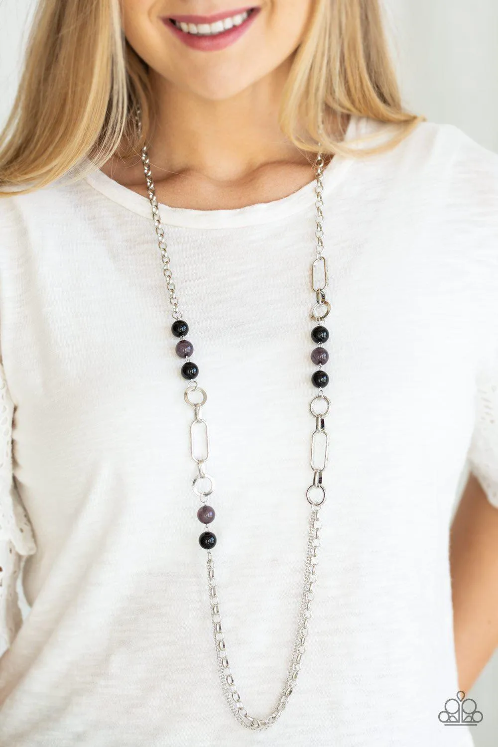 CACHE Me Out Black and Silver Necklace - Paparazzi Accessories