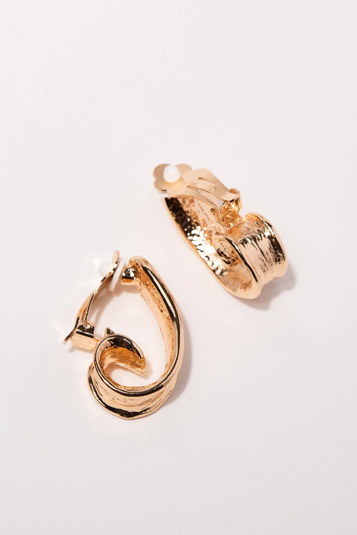 Callie Textured Metal Clip-On Earrings