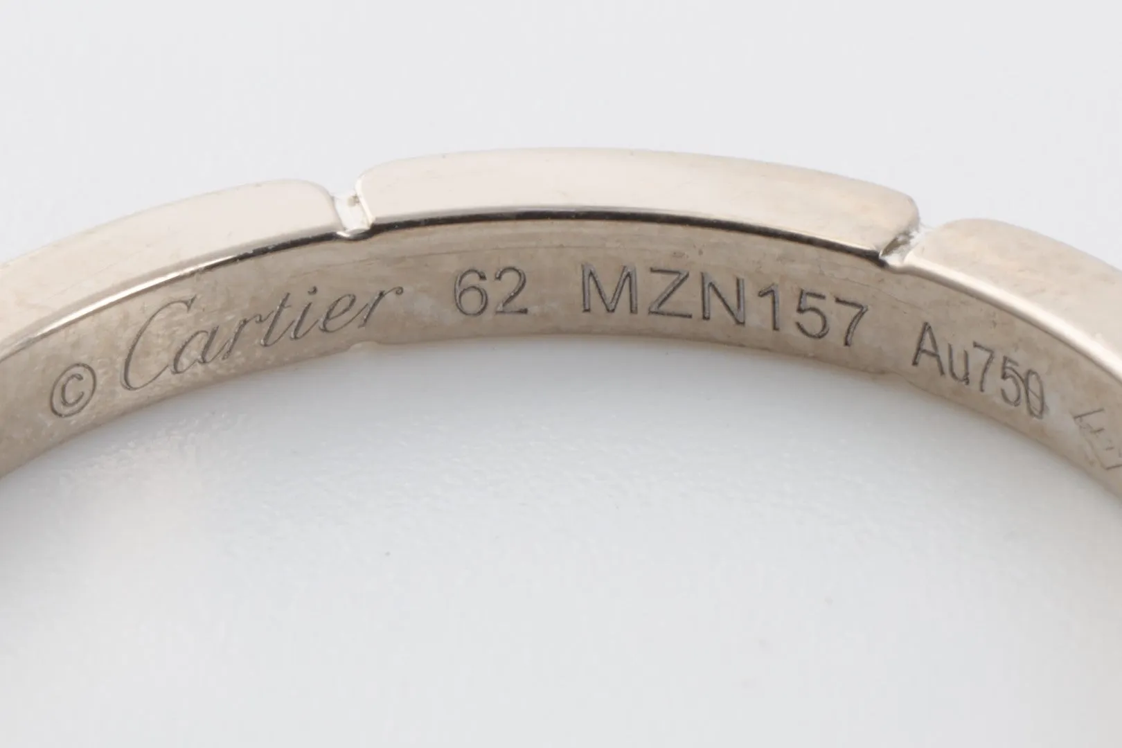 Cartier 18k White Gold Maillon Panthere Band Size 62 (4.25g.)