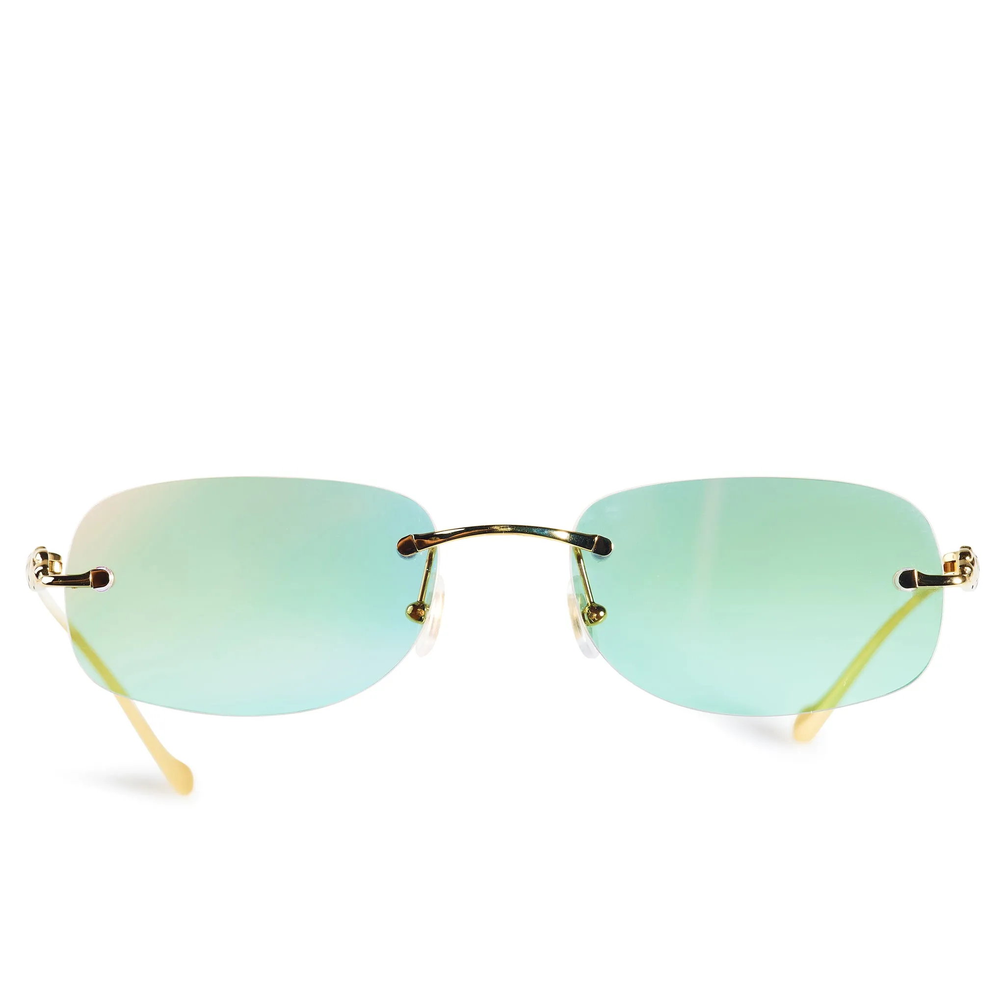 Cartier Eyewear Custom CT0058O-001 Panthere De Cartier Rimless Sunglasses