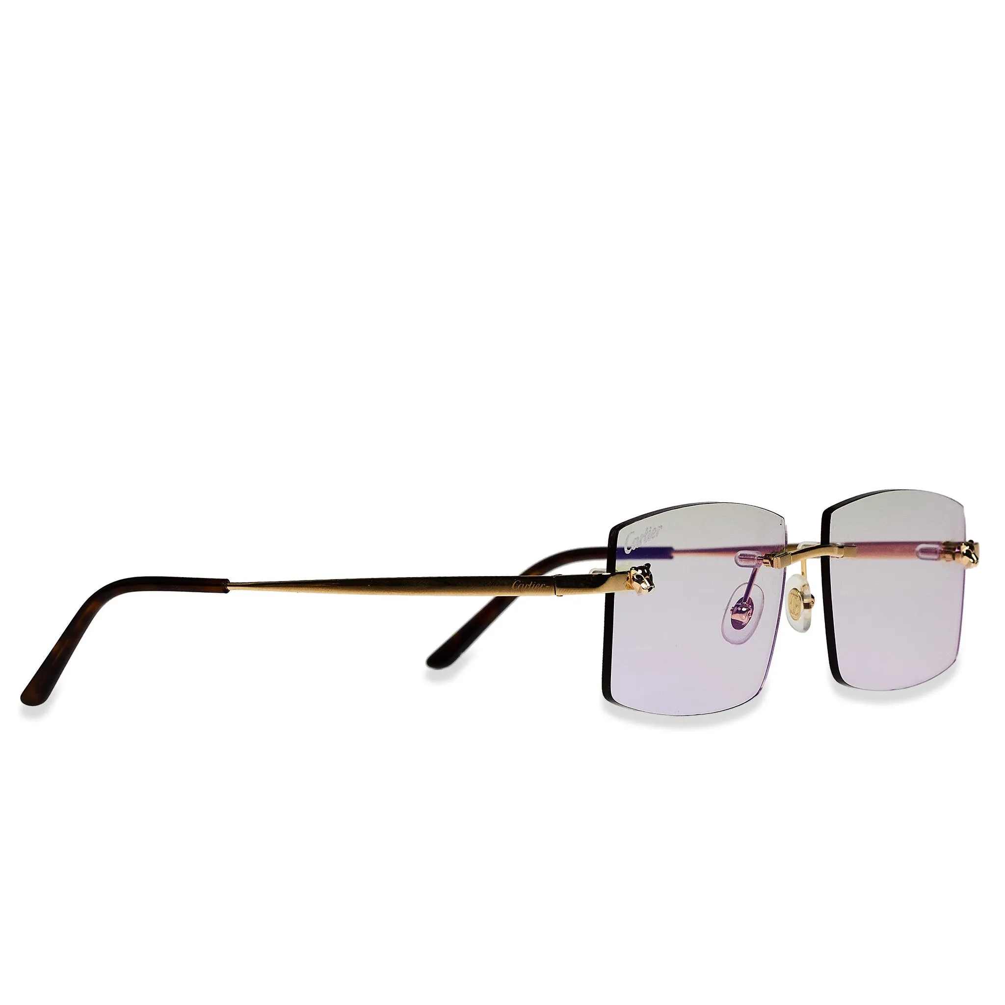 Cartier Eyewear Custom CT0148O-001 Panthere De Cartier Rimless Sunglasses