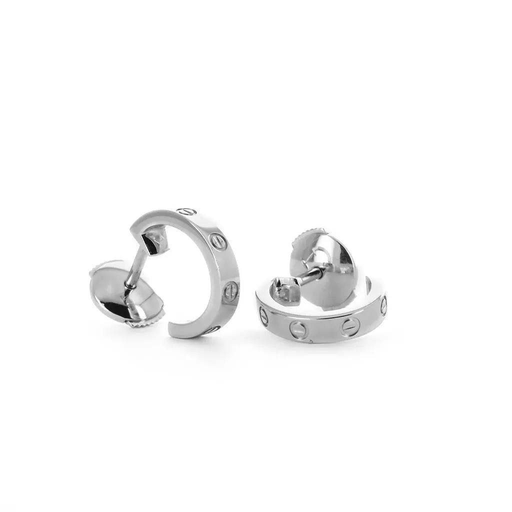 Cartier Mini Love Earrings - 18K White Gold