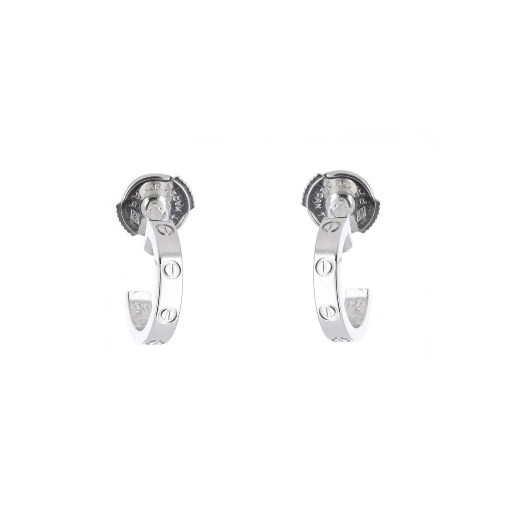 Cartier Mini Love Earrings - 18K White Gold