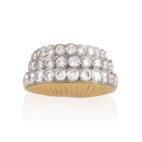 Cartier Stepped Gold and Diamond Ring