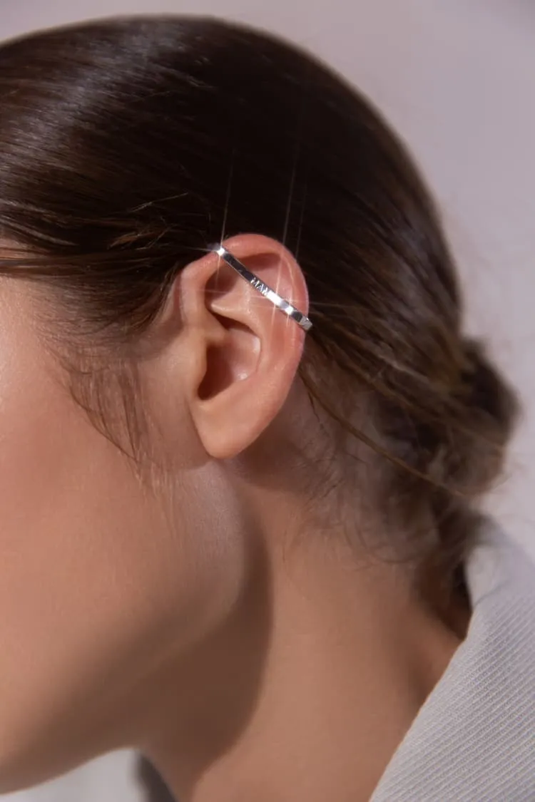 Cartilage ear-cuff in silver