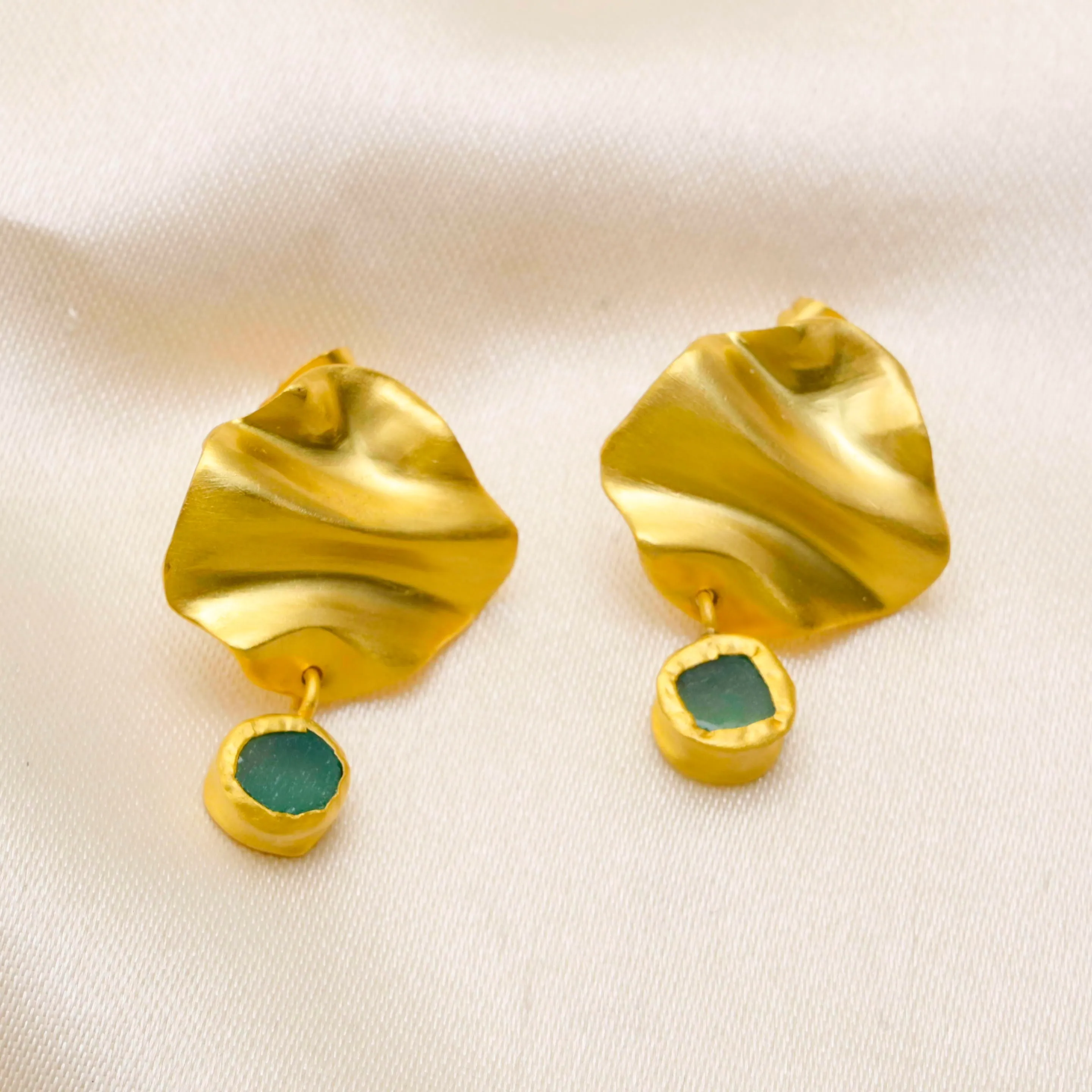 Celestial Magic Green Chalcedony Earrings