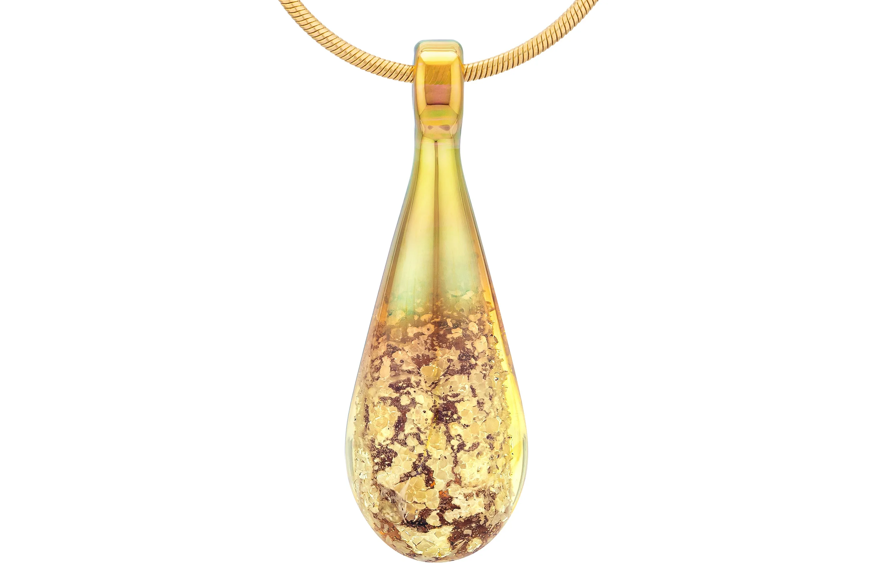 Champagne Drop Pendant with Cremation Ash