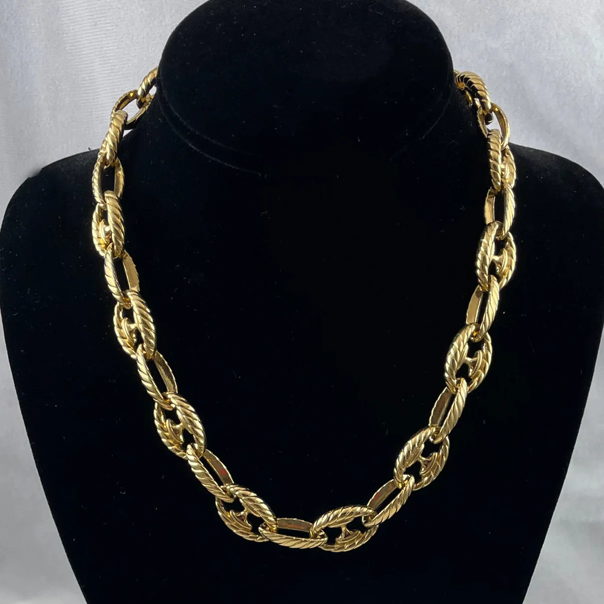 Chunky Gold Mariner Link Necklace by AFJ Vintage