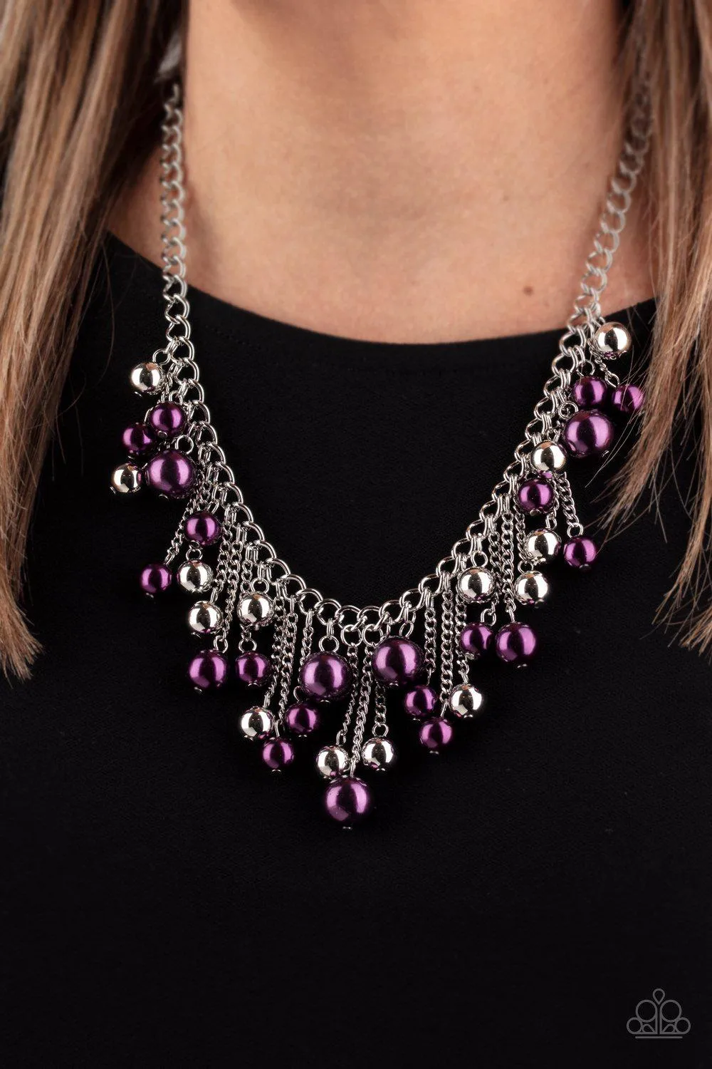 City Celebrity Purple and Silver Necklace - Paparazzi Accessories