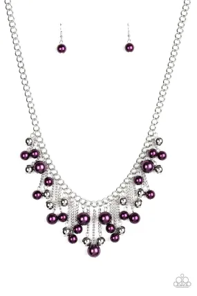 City Celebrity Purple and Silver Necklace - Paparazzi Accessories