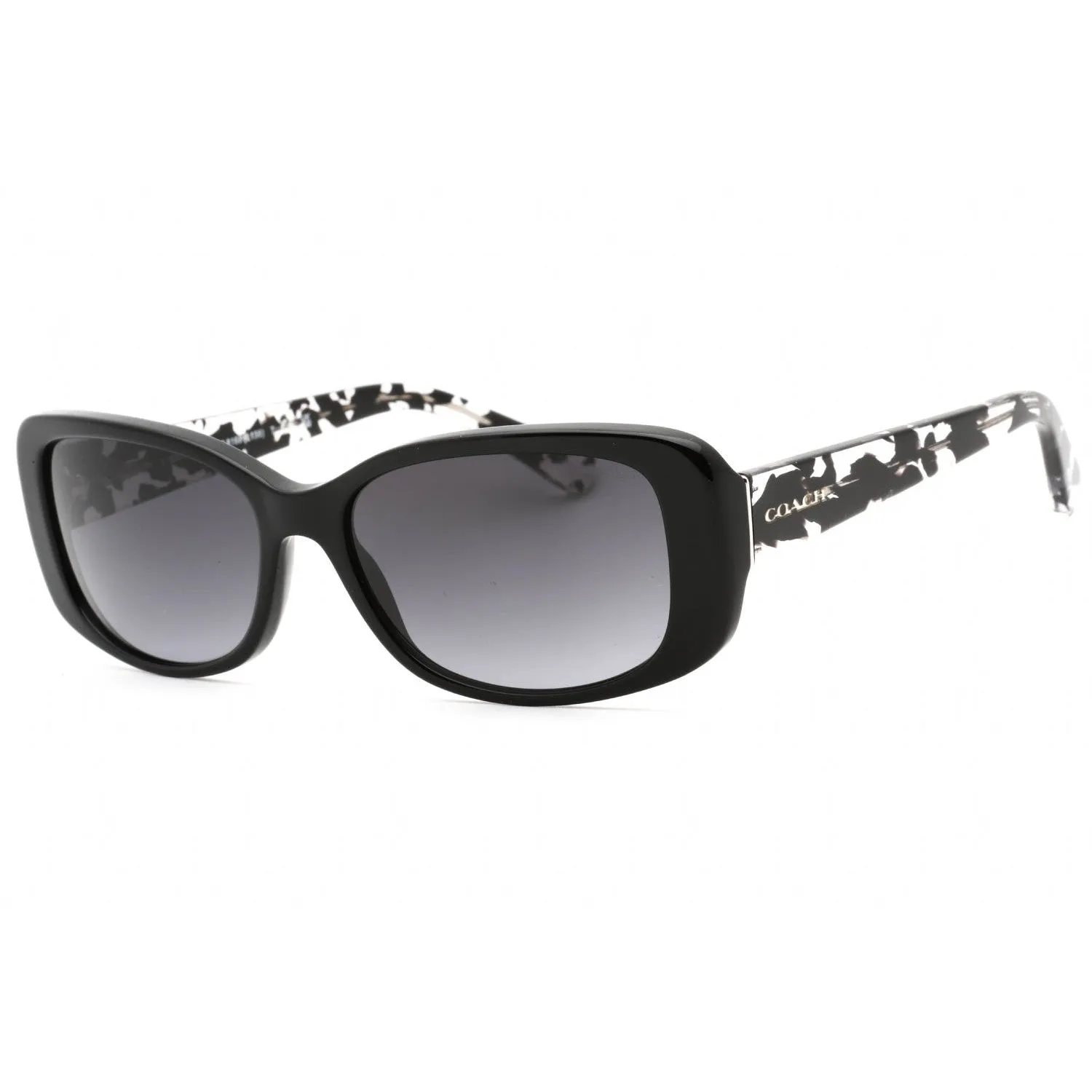 Coach 0HC8168 Sunglasses Black Crystal Mosaic/Light Grey Women's